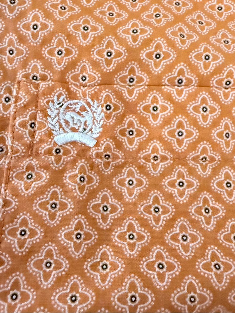 Cinch Boys Large 12 Western Shirt Orange Geometric Long Sleeve Button Up - Picture 6 of 7